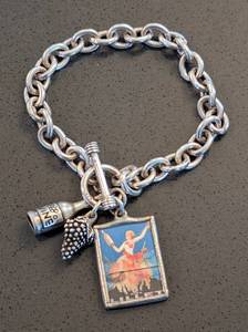 lot 293A image: Sterling Silver Wine Charm Bracelet