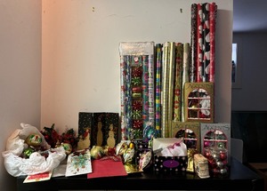 lot 238A image: Ready for Christmas with Multiple Wrapping Paper, Ornaments, Gift Bags and More