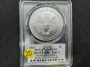 2021 - Type 1  American Silver Eagle Bowers Autographed PCGS Gem Uncirculated