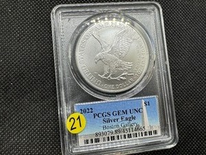 2022 American Silver Eagle Bowers Autographed PCGS Gem Uncirculated