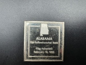 Alabama State Flag - 650 Grains (1.354 Ounces) .925 Sterling Silver Bar�
