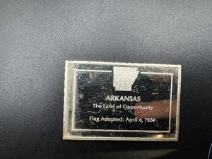 Arkansas State Flag - 1000 Grains (2.083 Ounces) .925 Sterling Silver Bar�