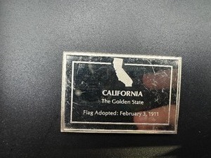 California State Flag - 1000 Grains (2.083 Ounces) .925 Sterling Silver Bar�