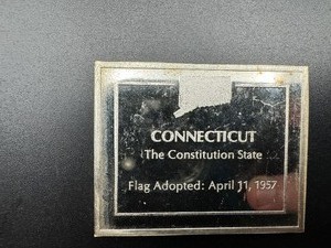 Connecticut State Flag - 830 Grains (1.729 Ounces) .925 Sterling Silver Bar�