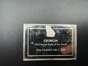 Georgia State Flag - 1000 Grains (2.083 Ounces) .925 Sterling Silver Bar�