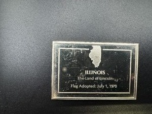 Illinois State Flag - 1000 Grains (2.083 Ounces) .925 Sterling Silver Bar�