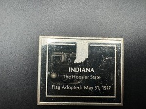 Indiana State Flag - 830 Grains (1.729 Ounces) .925 Sterling Silver Bar�