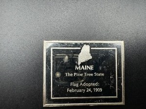 Maine State Flag - 830 Grains (1.729 Ounces) .925 Sterling Silver Bar�