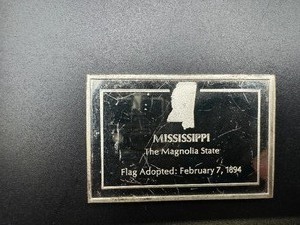 Mississippi State Flag - 1000 Grains (2.083 Ounces) .925 Sterling Silver Bar�
