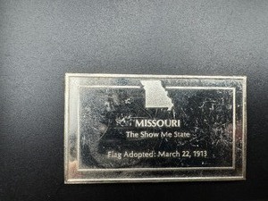 Missouri State Flag - 1120 Grains (2.333 Ounces) .925 Sterling Silver Bar�