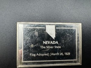 Nevada State Flag - 1000 Grains (2.083 Ounces) .925 Sterling Silver Bar�