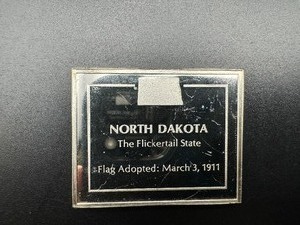 North Dakota State Flag - 830 Grains (1.729 Ounces) .925 Sterling Silver Bar�