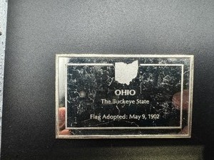 Ohio State Flag - 1060 Grains (2.208 Ounces) .925 Sterling Silver Bar�