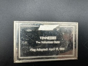 Tennessee State Flag - 1110 Grains (2.3125 Ounces) .925 Sterling Silver Bar�