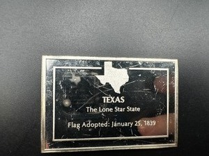 Texas State Flag - 1000 Grains (2.083 Ounces) .925 Sterling Silver Bar�