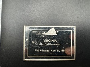 Virginia State Flag - 1000 Grains (2.083 Ounces) .925 Sterling Silver Bar�