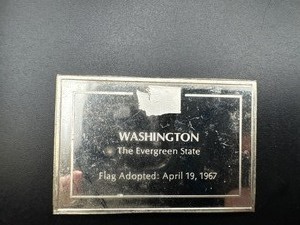 Washington State Flag - 1000 Grains (2.083 Ounces) .925 Sterling Silver Bar�