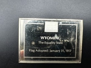 Wyoming State Flag - 940 Grains (1.958 Ounces) .925 Sterling Silver Bar�