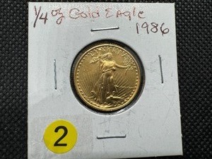 1986 $10.00 Gold Eagle (14 Ounce) of .999 Gold  First Year of Issue