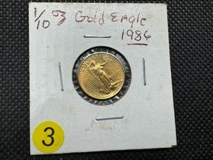 1986 $5.00 Gold Eagle (110 Ounce) of .999 Gold  First Year of Issue