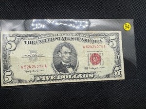 1963 Series Red Seal $5 Bill