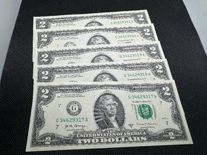 Five Sequential $2 Bills