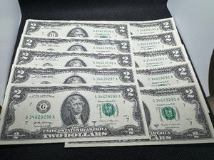 Ten Sequential $2 Bills