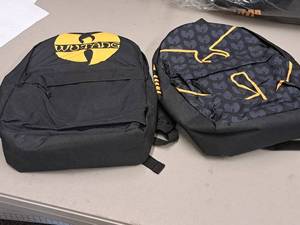 lot 667 image: Lot of (2) Rocksax Wu-Tang logo Backpacks  Assorted (New )