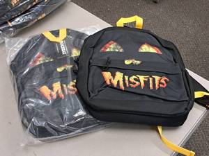 lot 665 image: Lot of (2) Rocksax Misfits logo Backpacks  Matching (New )