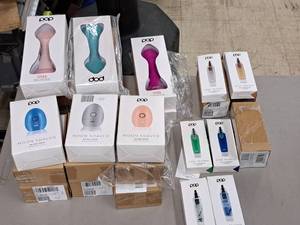 lot 744 image: Lot of (31) Pop Sonic Personal Care Products - Spade FaceNeck Beauty Device, Nose Trimmer, Moon Shaver Personal Shaving Device