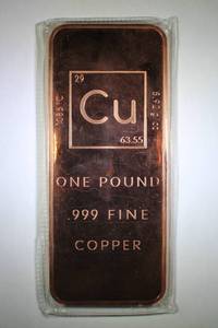 1 Pound .999 Fine Copper Bar