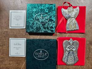2-Towle Sterling Silver Angel Ornaments-1997 & 1999