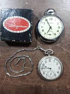 2-Vintage Pocket Watches, Ingraham Biltmore With Box, Elgin With Chain (Sterling)