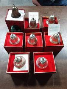 8-Reed & Barton Sterling Bells-1988, 1989, 1990, 1991, 1992, 1993, 1994, 1995