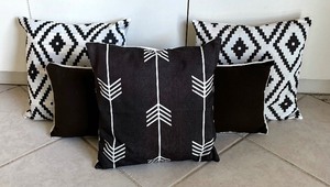 lot 41 image: Array of Black and White Accent Pillows