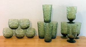 lot 73 image: Morgantown and Anchor Hocking Avocado Green Glassware