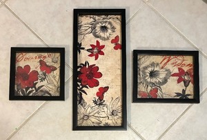 lot 106 image: Trio of Inspirational Floral Wall Prints