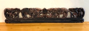 lot 132 image: Vintage Wooden Elephant Motif Decor