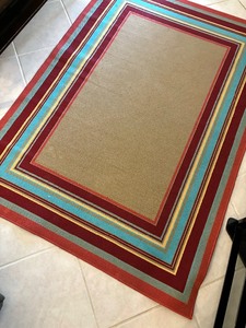 lot 136 image: Indoor  Outdoor Area Rug with Miami Border
