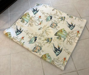 lot 143 image: Fish Motif Queen Bedspread by Nicole Miller