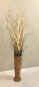 lot 190 image: Dried Florals and Decorative Floor Vase