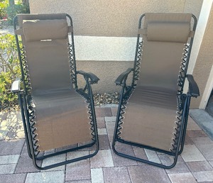 lot 197 image: Pair of Adjustable Lounge Chairs