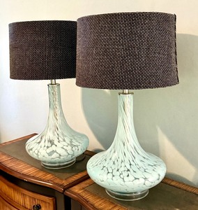 lot 15A image: Pair of Jonathan Y Art Glass Style Table Lamps