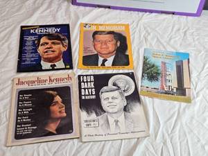 lot 80 image: Lot of 5 Vintage Kennedy Memorabilia Publications including JFK and Jacqueline Kennedy
