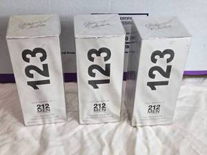 lot 121 image: Set of 3 Eau de Toilette 123 Men - 3.4 Fl. Oz Each