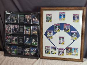 lot 131 image: Sports Card Collector Frame and Framed Dodgers Display