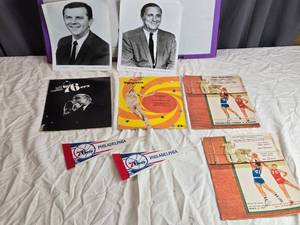 lot 154 image: Collection of 1960s Philadelphia 76ers Memorabilia Including Game Programs and Pennants