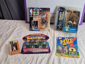 lot 156 image: Lot of 5 Action Figures and Collectibles - NBA and NFL