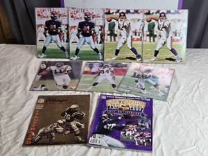 lot 162 image: Lot of Minnesota Vikings Memorabilia - Photos, Yearbooks, and Plush Bears - Randy Moss, Daunte Culpepper