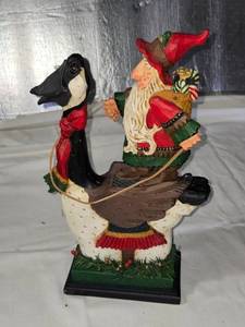 lot 221 image: Lot of 2 Festive Santa Riding Animals Figurines